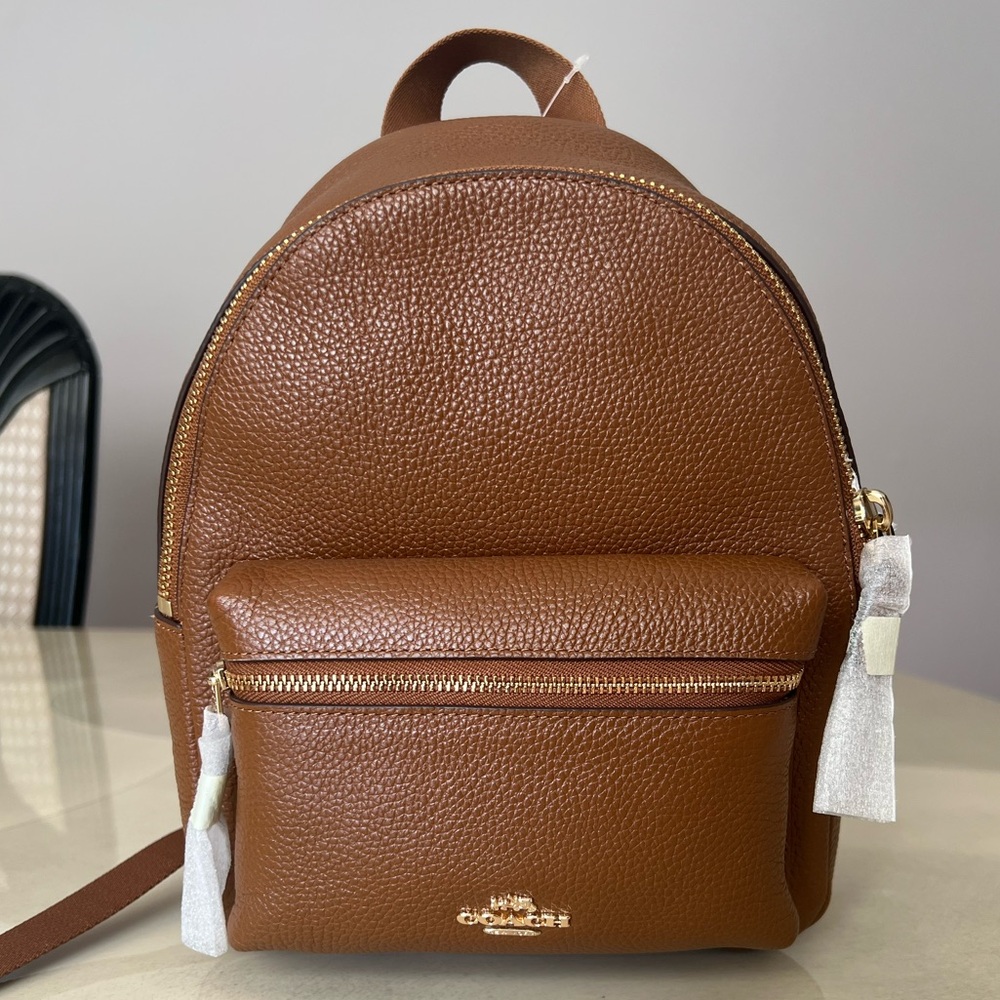 NWT Coach medium Charlie leather backpack! Never used, perfect condition